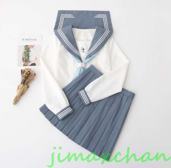 新生活 サマー 長袖/中袖 短袖 上下セット セーラー服 JK系フリルスカート パーティグッズ 制服 学生 ユニフォーム 卒業式 入学式 コスチューム スカート