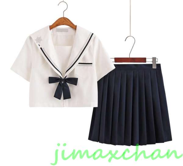 新生活 サマー 長袖/中袖 短袖 上下セット セーラー服 JK系フリルスカート パーティグッズ 制服 学生 ユニフォーム 卒業式 入学式 コスチューム スカート