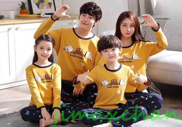 新生活 サマー 親子お揃い カップル ボーダー ユニセックス 家族 パジャマ お 揃い ルーム ウェア おそろい親子服 プレゼント ペア 長袖 春秋