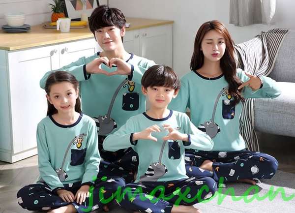新生活 サマー 親子お揃い カップル ボーダー ユニセックス 家族 パジャマ お 揃い ルーム ウェア おそろい親子服 プレゼント ペア 長袖 春秋