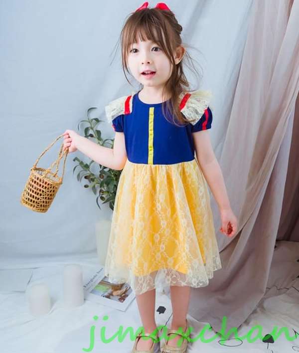 新生活 サマー キッズ 子供服 女の子 ワンピース ドレス カラードレス フラワーガール 丸首 花編 演出 お嫁さん/ピアノ 発表会?結婚式?七五三 記念日 撮...