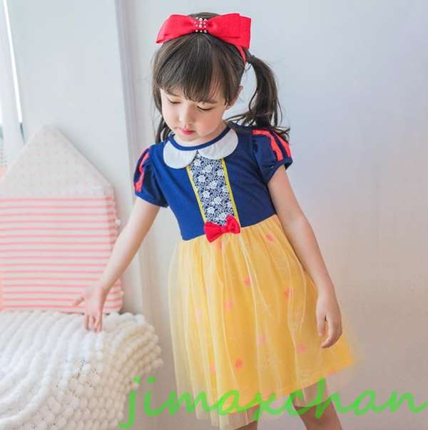 新生活 サマー キッズ 子供服 女の子 ワンピース ドレス カラードレス フラワーガール 丸首 花編 演出 お嫁さん/ピアノ 発表会?結婚式?七五三 記念日 撮...