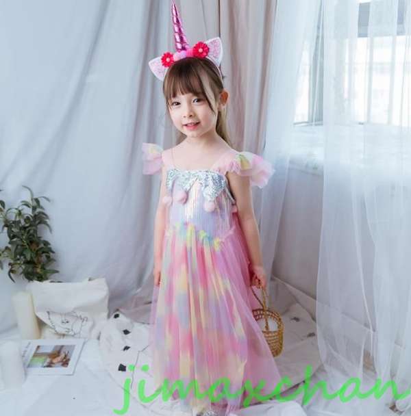 新生活 サマー キッズ 子供服 女の子 ワンピース ドレス カラードレス フラワーガール 丸首 花編 演出 お嫁さん/ピアノ 発表会?結婚式?七五三 記念日 撮...