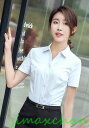新生活 サマー 2color 中袖 通勤オフィス ワイシャツ シャツ ブラウス ビジネス レディース シャツ 制服 フォーマル オフィス ワイシャツ トップス スーツ リクルート