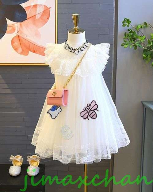 新生活 サマー 100/110/120/130/140cm 子供服 女の子ワンピース ドレス カラードレス フラワーガール 丸首 花編 演出 お嫁さん/ピアノ ...