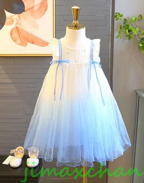 新生活 サマー 100/110/120/130/140cm 子供服 女の子ワンピース ドレス カラードレス フラワーガール 丸首 花編 演出 お嫁さん/ピアノ ...