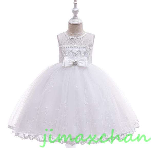 新生活 サマー 3color 110/120/130/140/150cm 子供服 女の子ワンピース ドレス カラードレス フラワーガール 丸首 花編 演出 お嫁...