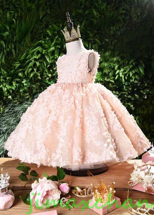 新生活 サマー 80/90/100/110cm 子供服 女の子ワンピース ドレス カラードレス フラワーガール 丸首 花編 演出 お嫁さん/ピアノ 発表会?結婚...