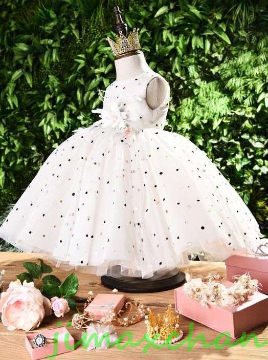 新生活 サマー 80/90/100/110cm 子供服 女の子ワンピース ドレス カラードレス フラワーガール 丸首 花編 演出 お嫁さん/ピアノ 発表会?結婚...