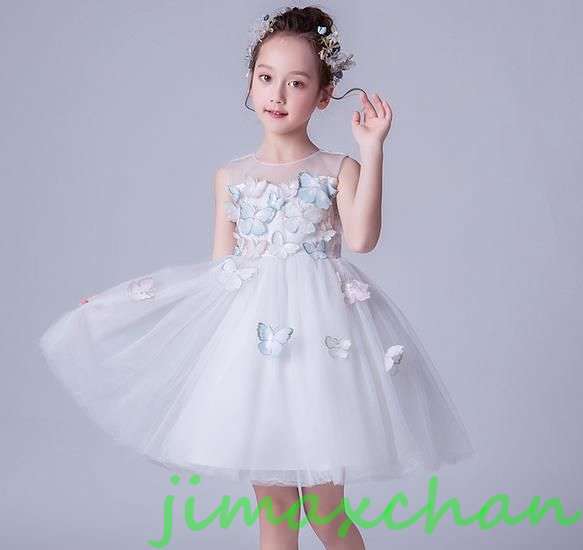 新生活 サマー 110-160 子供服 女の子ワンピース ドレス カラードレス フラワーガール 丸首 花編 演出 お嫁さん/ピアノ 発表会?結婚式?七五三 ピア...