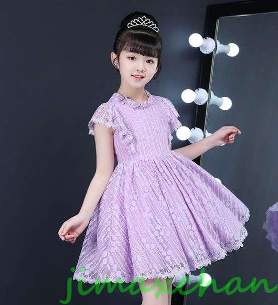 新生活 サマー 2color 100-150cm 子供服 女の子ワンピース ドレス カラードレス フラワーガール 丸首 花編 演出 お嫁さん/ピアノ 発表会?結...