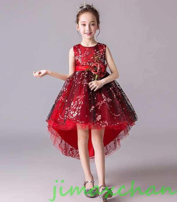 新生活 サマー 2color 110-160cm 子供服 女の子ワンピース ドレス カラードレス フラワーガール 丸首 花編 演出 お嫁さん/ピアノ 発表会?結...