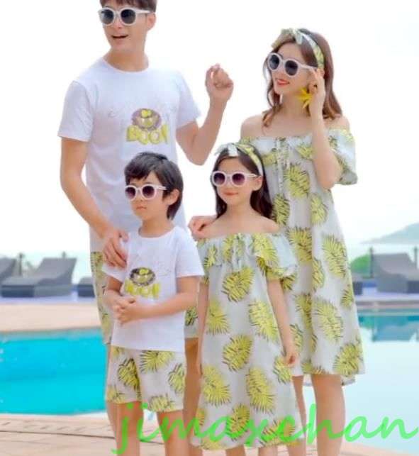 新生活 サマー 親子ペア 親子お揃い Tシャツ パンツ ワンピース サンドレス ガウチョパンツ カップル 中袖 Tシャツ ユニセックス おそろい親子服