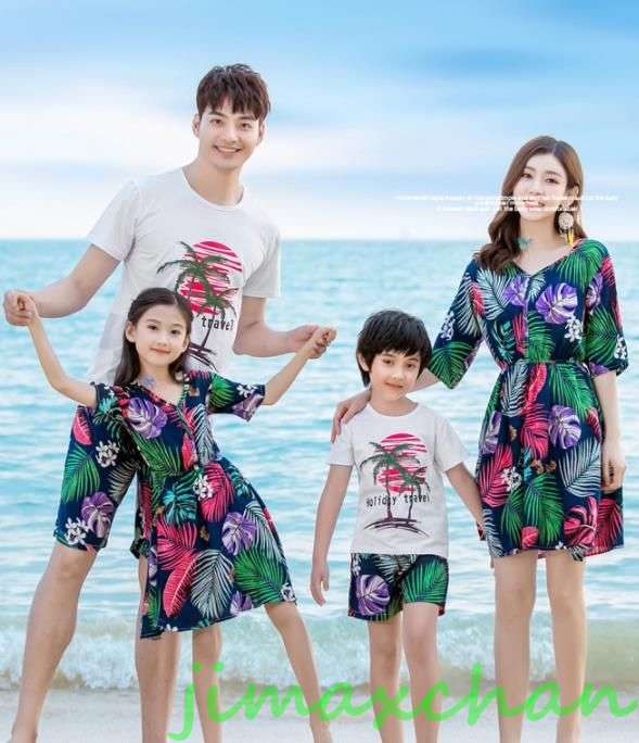 新生活 サマー 親子ペア 親子お揃い Tシャツ パンツ ワンピース サンドレス ガウチョパンツ カップル 中袖 Tシャツ ユニセックス おそろい親子服