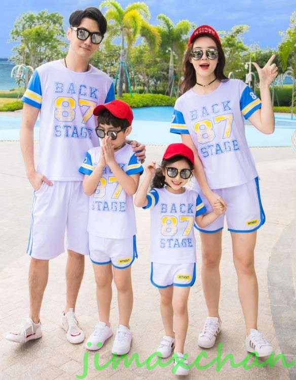 新生活 サマー 親子ペア 親子お揃い Tシャツ パンツ ワンピース サンドレス ガウチョパンツ カップル 中袖 Tシャツ ユニセックス おそろい親子服