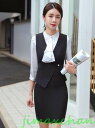 新生活 サマー 3点セット レディース ベスト シャツ ビジネススーツ タイトスカート スカート OL オフィス トップス 事務服 ビジネス 洗える 通勤オフィ...
