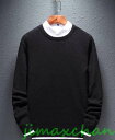 新生活 サマー 春秋 長袖 セーター フェイクインナー プルパーカー メンズ トップス Tシャツ カットソー メンズ プルオーバー メンズファッション ニット ...
