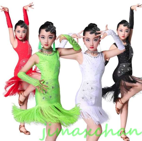 新生活 サマー 4色 ラテン ワンピース 女の子 レオタード ラテン 演出 体操 発表会 ダンス衣装 キッズ ジュニア ダンスウェア レッセン着 ダンスウェア ...