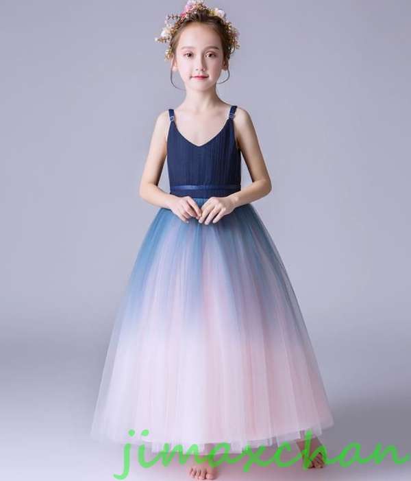 新生活 サマー 170 子供服 女の子ワンピース ドレス カラードレス フラワーガール ロング ピアノ 発表会 ドレス ワンピース 女の子 フォーマル ワンピー...