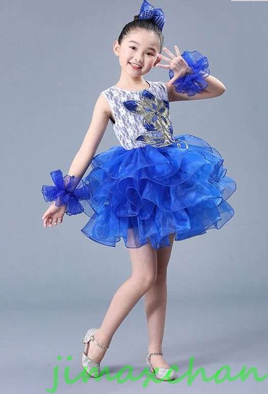 新生活 サマー 女の子 ラテン 演出 体操 発表会 ダンス衣装 キッズ ジュニア ダンスウェア ダンスウェア 児童 ドレス ワンピース 花柄 ふわふわ