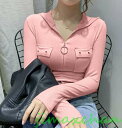 新生活 サマー S/M/L/XL/XXL/Tシャツ 長袖 タートルネック セーター レディースファッション タートル 胸開きタート セクシー ベアトップ Vネック