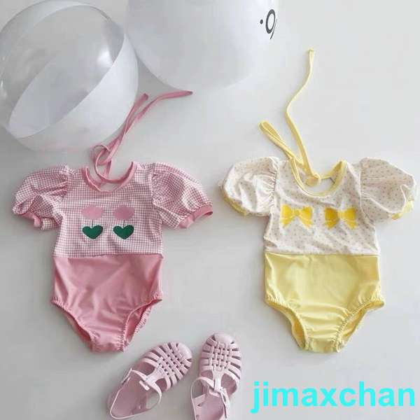 新生活 水着 女の子 ベビー水着 ワンピース 2点セット 女児 子供用 こども みずぎ かわいい 赤ちゃん レッスン ワンピースデザイン 90-130cm