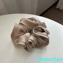 新生活 シュシュ ヘアゴム ヘアアクセサリー 髪飾り まとめ髪 リボン ベージュ 可愛い レディース