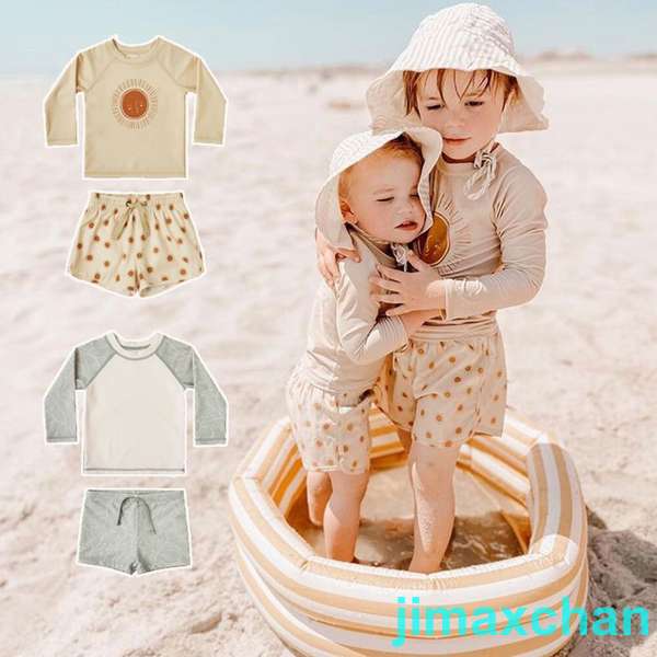 新生活 水着 男の子 女の子 上下セット 長袖 子ども 子供 ベビー水着 女児 子供用 こども 女子 みずぎ かわいい 赤ちゃん 90 100 110 120 ...