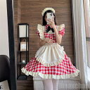 新生活 メイド服 lolita ロリータ ワンピース コスチューム 飾り付き エプロン 髪飾り リボン チェック 文化祭 学園祭 メイドカフェ Lolita 長袖 コスプレ衣装 アニメ 可愛い ブラック