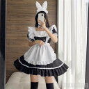 新生活 メイド服 ロリィタ lolita ロリータ ワンピース コスチューム 飾り付き 文化祭 学園祭 メイドカフェ Lolita コスプレ衣装 アニメ 可愛い リボン うさぎ耳 蝶ネクタイ オーバーサイズ