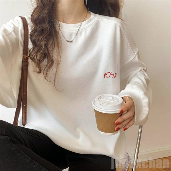 新生活 パーカー 綿 アルファベット レーディス かっこいい だるい風 スウェット トレーナー カジュアル トップス 長袖 春 秋 体型カバー オーバーサイズ ゆったり ホワイト ふんわり