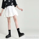 新生活 スカート レーディス 柄 ハイウエスト 2color ホワイト ブラックSkirt ふわふわ バブル デザイン ミディアム ひざ上 レディース ショート丈 春 夏 秋 冬