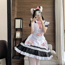 新生活 メイド服 lolita ロリータ ワンピース コスチューム 飾り付き ねこ エプロン 学園祭 メイドカフェ Lolita 長袖 コスプレ衣装 アニメ 可...