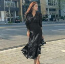 新生活 秋ワンピース ワンピ レディースワンピ 膝下 修身 パーティー 二次会 ウエディング 結婚式