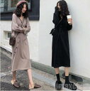 新生活 春秋ワンピース レディースワンピ 膝下ワンピース ミディアム お出かけ 長袖 カジュアル ゆったり 結婚式 二次会 パーティー Vネック 2色