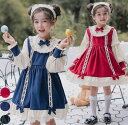 新生活 子供ドレス ゴスロリ ロリータ ロリータワンピース 長袖 秋冬メイド服 お姫様ドレス 可愛い lolita 萌え萌え 日常ワンピース リボン カチューシ...