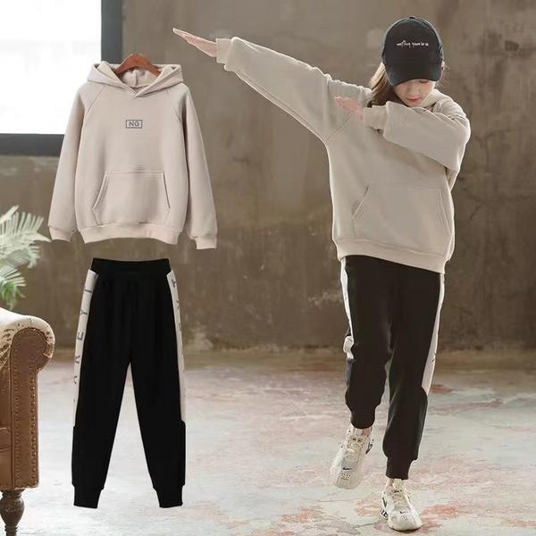 新生活 気楽 韓国子供服 ジャージ フード付き 女の子 セットアップ キッズ 長袖 女の子セットアップ 120-170 スウェット ズボン 2点セット 春秋 個...