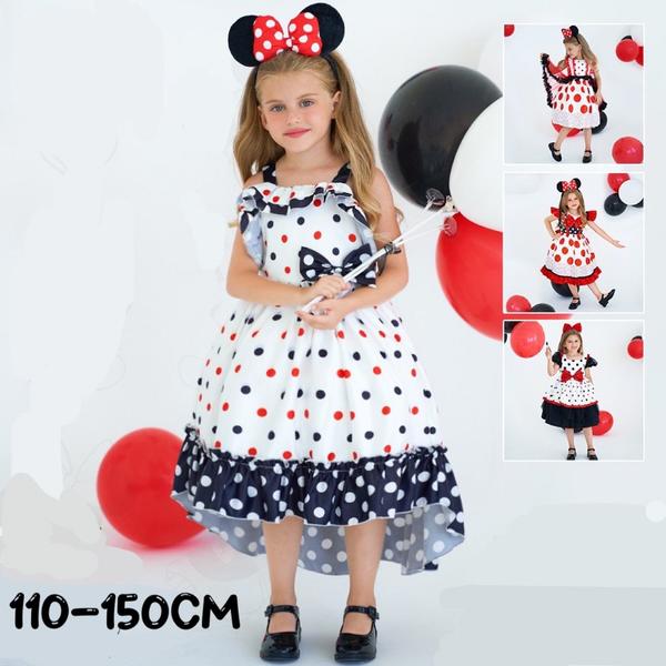 新生活 気楽 100 110 120 130 140 150 ドットワンピース レッド コスチューム ドット 水玉 こどもドレス 結婚式 発表会 七五三 子供ド...