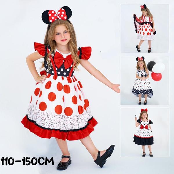 新生活 気楽 100 110 120 130 140 150 ドットワンピース レッド コスチューム ドット 水玉 こどもドレス 結婚式 発表会 七五三 子供ド...