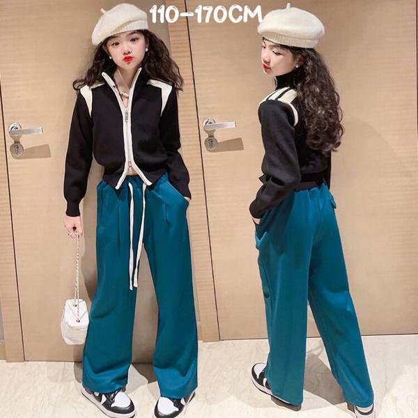 新生活 気楽 カジュアルパンツ 110 120 130 140 150 160 170 ブルー 無地 ロングパンツ おしゃれ かわいい テーパードパンツ パンツ...