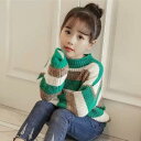 新生活 気楽 韓国こども服 配色ボーダー セーター 女の子 トップス 子供服 ニットキッズ 女の子 長袖 ボーダー 暖かい トレーナー 春秋 中厚 通園 通学 ...