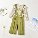 新生活 気楽 2点セット 花柄 シャツ 子供服 ボトムス パンツ ストラップ 女の子 キッズ サロペットパンツ オーバーオール 子供 女の子 80 90 100...
