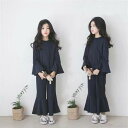 新生活 気楽 2点セット 中厚 ワイドパンツセット 上下 長袖 秋着 ジュニア2点セット 子供服セットアップ トレーナー スポーツウェア 運動服 可愛い おしゃ...