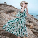 新生活 気楽 ロング丈 リーフ柄 半袖 オフショルダー 120 130 140 150 160 子供服 ボヘミアン ワンピース ミモレ丈 プリント 女の子 子供...