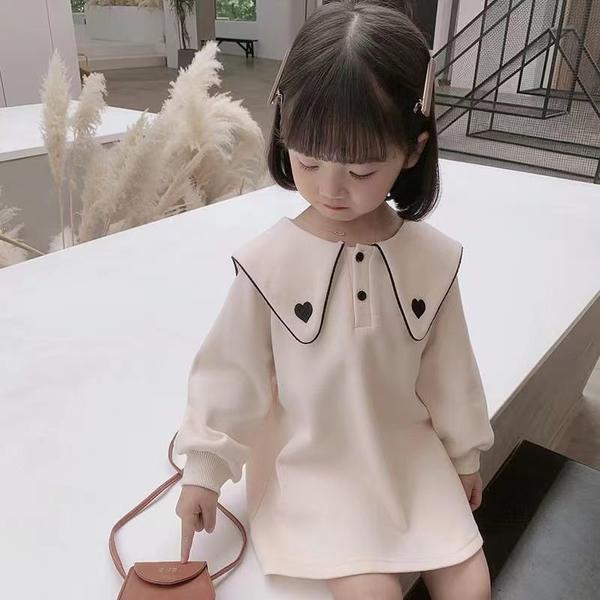 新生活 気楽 パーカーワンピース 長袖 女の子 Aライン 無地 キッズ 韓国子供服 子ども服 春 秋 冬 杏色 ピンク 90CM 100cm 110cm 120...