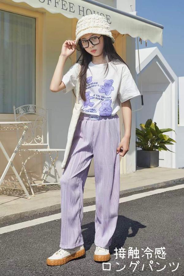 新生活 気楽 接触冷間 子供 ズボン 長ズボン 女の子 薄手 キッズ ロングパンツ サルエルパンツ 虫除け 夏冷感 涼しい 通気性 柔らかい 防虫 日除け カジ...