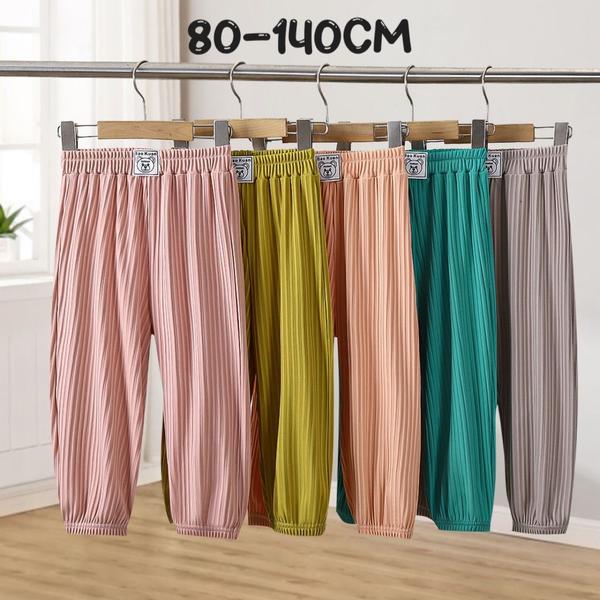 新生活 気楽 韓国 韓国服 キッズ 韓国ファッション ユニセックス 薄手 夏着 キッズ 長ズボン ロングパンツ 虫よけパンツ 子供服 お揃い 男の子 女の子 ボ...