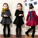新生活 気楽 韓国子供服 リボン チュニック 女の子 ワンピース キッズ かわいい おしゃれ 子供服 長袖 結婚式 発表会 ガーリー 春 秋 裏ボヤ 中厚 100-140 レッド グレー 黒 裏起毛 バックリボ(4)