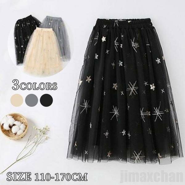 新生活 気楽 マキシ丈スカート キッズ 女の子 スカート チュールスカート フレアスカート チュチュスカート 女児 チュチュ ロング丈ワンピース ワンピース 通...