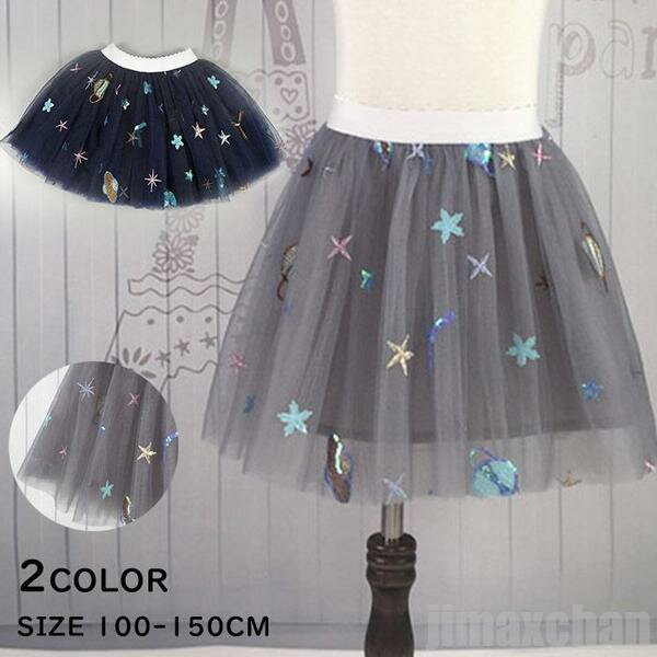 新生活 気楽 チュールスカート 女の子 スカート ショート丈スカート キッズ ウエストゴム フレアスカート ギャザースカート チュチュスカート ギャザー チュチ...